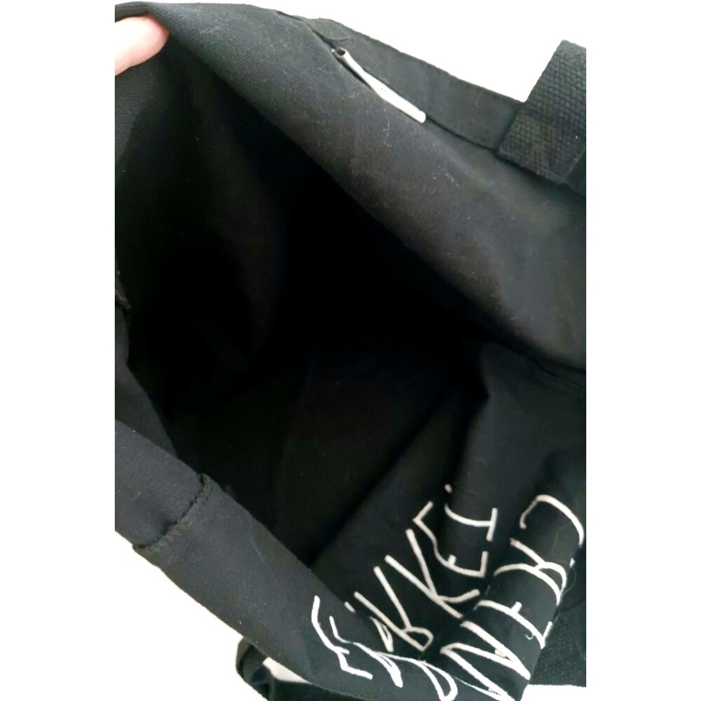 Rae Dunn "FARMER'S MARKET" Large Blk Canvas Tote Bag, Reusable, Grocery Shop - Picture 7 of 8